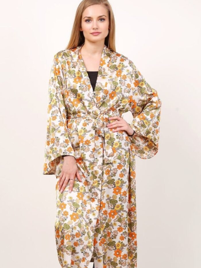 kimono beige femme de nuit